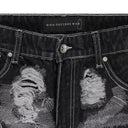 BLACK DARNING STRAIGHT-FIT JEANS