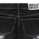 BLACK DARNING STRAIGHT-FIT JEANS