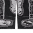 BLACK DARNING STRAIGHT-FIT JEANS