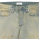 BLUE DENIM STRAIGHT-FIT JEANS