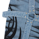 BLUE WINGED LOGO BONDAGE PANTS