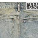 BLUE CHROME STUD EMBROIDERED SHORTS