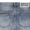 BLUE RHINESTONE WASHED BOOTCUT JEANS