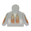 GRAY FLAMES GLASS HOODIE