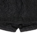 BLACK CRINKLED TAILORED SHORTS