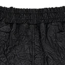BLACK CRINKLED TAILORED SHORTS