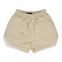 CREAM CRINKLED TAILORED SHORTS