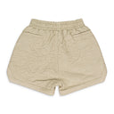 CREAM CRINKLED TAILORED SHORTS