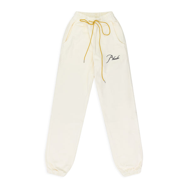 WHITE TERRY SWEATPANTS