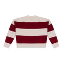 RED/CREAM STRIPE CREWNECK SWEATSHIRT