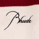 RED/CREAM STRIPE CREWNECK SWEATSHIRT