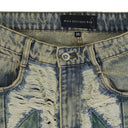 WAVE DISTRESSED STRAIGHT-FIT JEANS