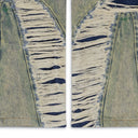 WAVE DISTRESSED STRAIGHT-FIT JEANS