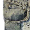 WAVE DISTRESSED STRAIGHT-FIT JEANS