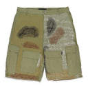 GREEN CAMOUFLAGE EMBROIDERY CARGO SHORTS