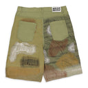 GREEN CAMOUFLAGE EMBROIDERY CARGO SHORTS