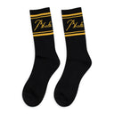 BLACK/YELLOW SCRIPT LOGO SOCKS