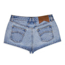 INDIGO LOW-WAIST DENIM SHORTS