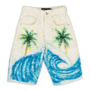MULTICOLOR HUSK DENIM SHORTS