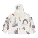 WHITE TWEED PATCHWORK WINDOW HOODIE