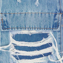 BLUE KNEE FLAP STRAIGHT-FIT JEANS