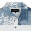 BLUE MERGED RUGBY POLO SHIRT