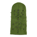 GREEN STUDDED FACE MASK BASEBALL CAP