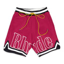 MAROON COURT LOGO SHORTS