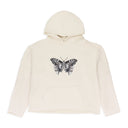IVORY GATHERED DUOFLY PULLOVER HOODIE