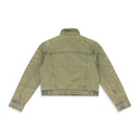 BLUE UNFURLED CROPPED DENIM JACKET