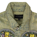 BLUE UNFURLED CROPPED DENIM JACKET