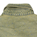 BLUE UNFURLED CROPPED DENIM JACKET