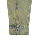 BLUE UNFURLED CROPPED DENIM JACKET