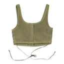 GREEN BONDAGE LEATHER CROP TOP