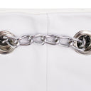 WHITE MINI LEATHER TOTE BAG