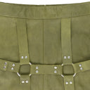 GREEN GRID BONDAGE MAXI SKIRT