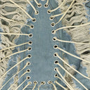 BLUE LACED WINDOW MAXI SKIRT