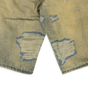 BLUE UNFURLED DENIM SHORTS