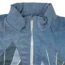 BLUE EMBROIDERED BOMBER