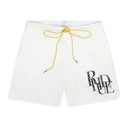 WHITE LOGO SWIM TRUNKS
