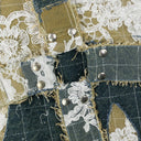 BLUE AFFINITY GRID BONDAGE MAXI SKIRT