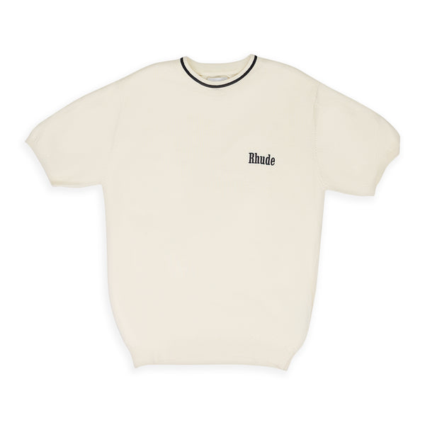 IVORY LOGO KNIT T-SHIRT