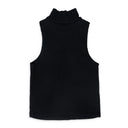 BLACK RIBBED KNIT TURTLENECK SWEATER