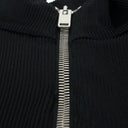 BLACK RIBBED KNIT TURTLENECK SWEATER