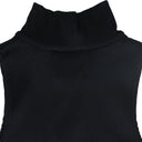 BLACK RIBBED KNIT TURTLENECK SWEATER