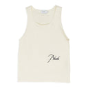 WHITE SCRIPT LOGO TANK TOP