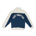 BLUE CONTRAST QUARTER ZIP SWEATER