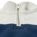 BLUE CONTRAST QUARTER ZIP SWEATER