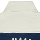 BLUE CONTRAST QUARTER ZIP SWEATER