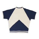 NAVY/CREAM FRONT PRINT RHACER POLO SHIRT